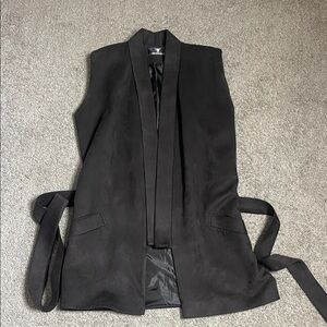 Elegant Black Men's Vest with Belt